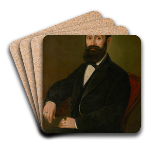 Portrait of Daniel Botech Makovick by Peter Michal Boh Art Drink Coaster set Portrait of Daniel Botech Makovick by Peter Michal Boh Art Drink Coaster set
