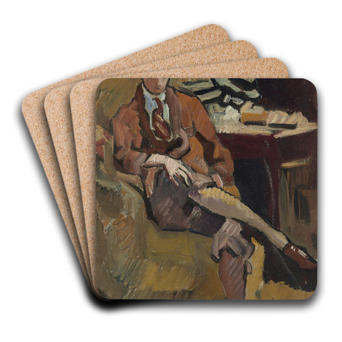 Jeune homme au fauteuil by Louis Valtat Art Drink Coaster set