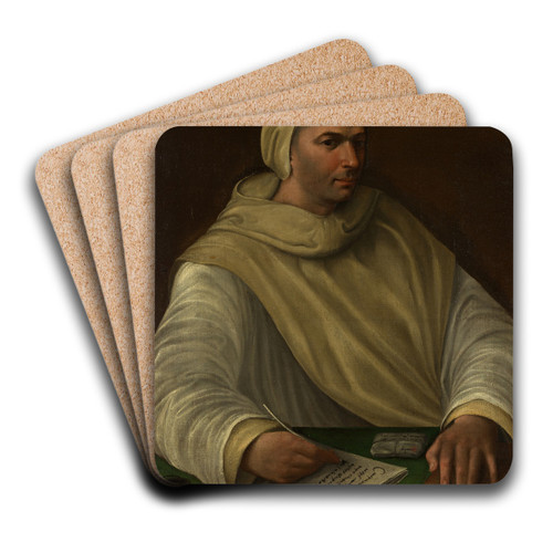 Portrait of an Olivetan Monk by Baldassare Peruzzi Art Drink Coaster set