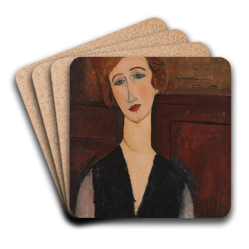 Portrait of a Woman by Amedeo Modigliani Art Drink Coaster set