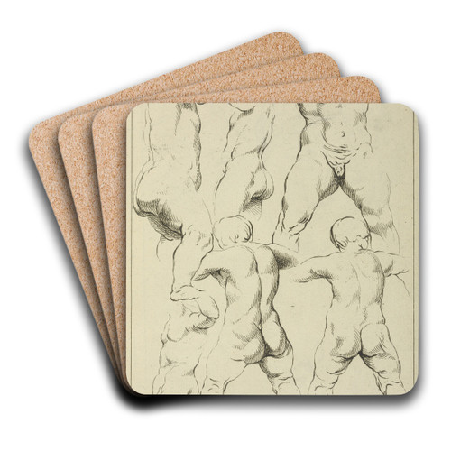 Studies of male torsos by Peter Paul Rubens Art Drink Coaster set Studies of male torsos by Peter Paul Rubens Art Drink Coaster set