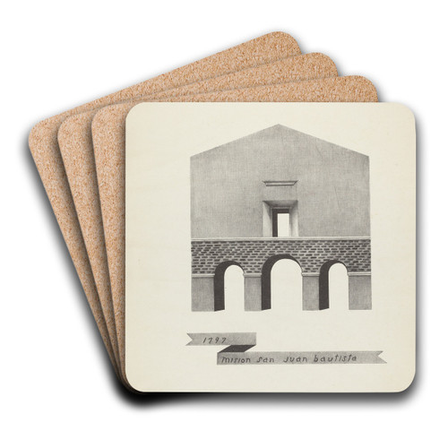 Mision San Juan Bautista by James Jones Art Drink Coaster set