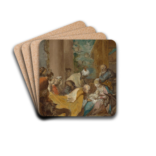The Adoration of the Magi by Nicolas Vleughels Drink Coasters - set of 4
