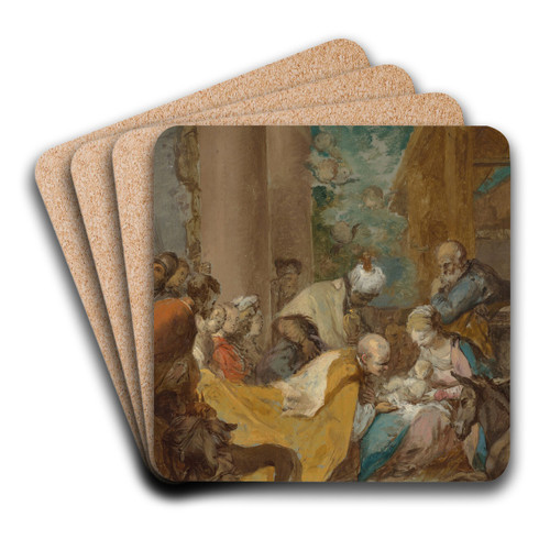 The Adoration of the Magi by Nicolas Vleughels Art Drink Coaster set