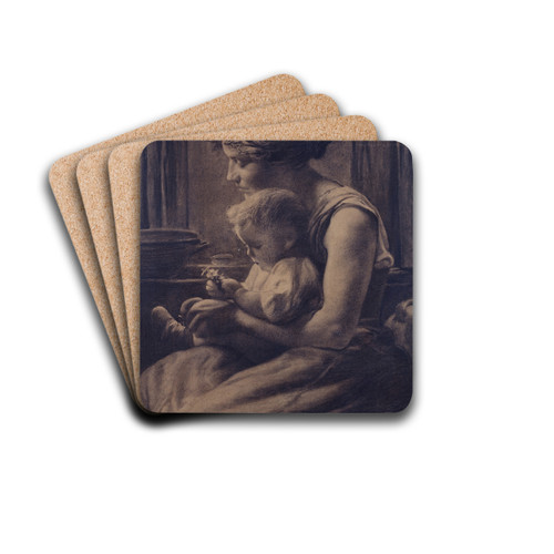 Toilette du matin by Lon Frdric Drink Coasters - set of 4