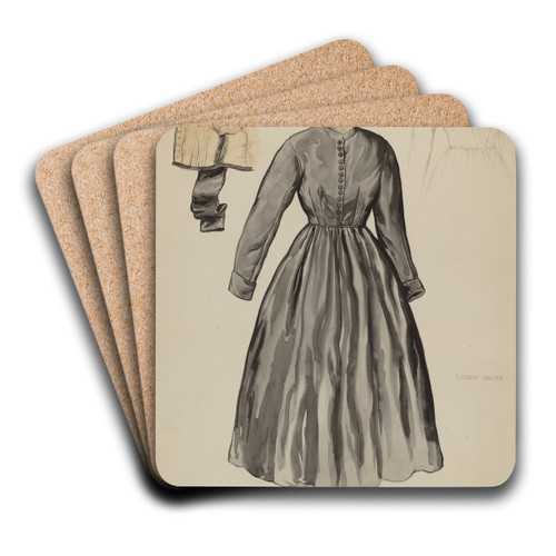 Quaker Dress by Lillian Causey Art Drink Coaster set