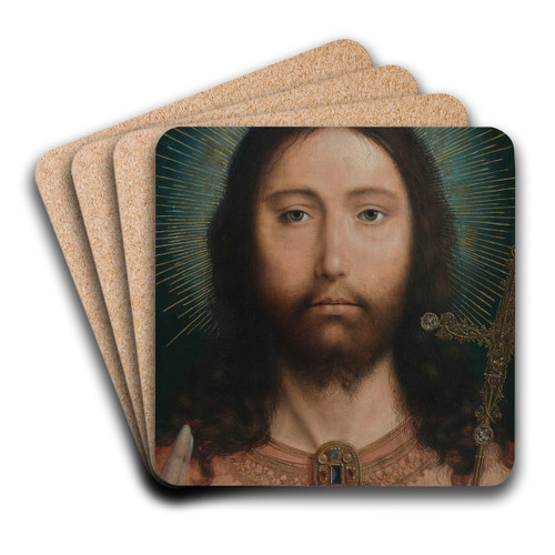 Christ Salvator Mundi by Quentin Massys Art Drink Coaster set