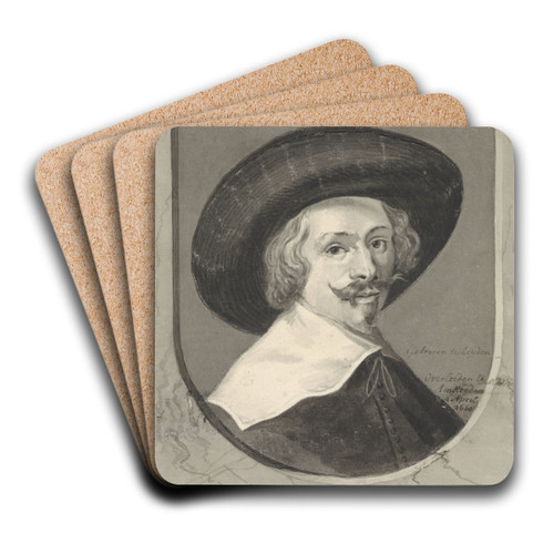 Portret van Frans Gijsels by Gerard van Nijmegen Art Drink Coaster set Portret van Frans Gijsels by Gerard van Nijmegen Art Drink Coaster set
