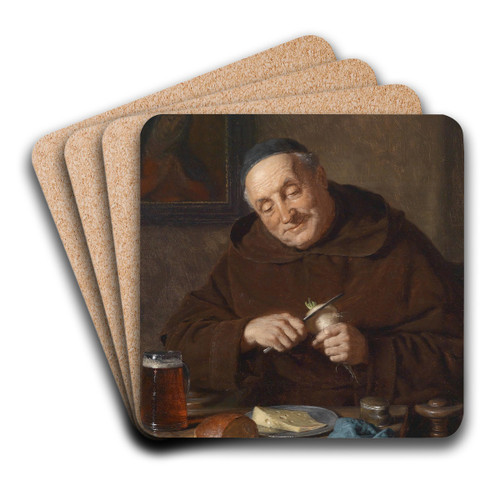 Brotzeit by Eduard von Grtzner Art Drink Coaster set