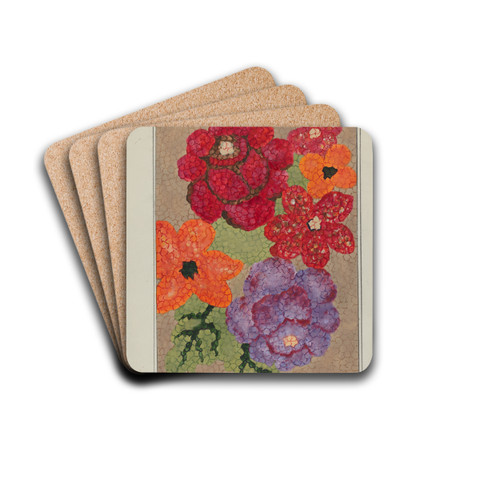 Hooked Rug by Ruth M. Barnes Drink Coasters - set of 4