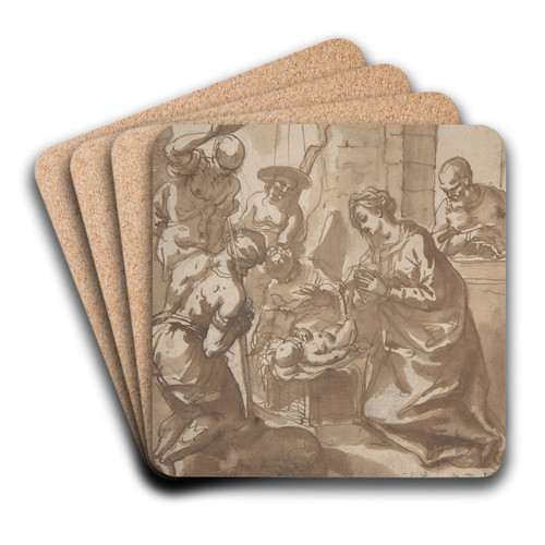 The Adoration of the Shepherds by Hans Rottenhammer Art Drink Coaster set