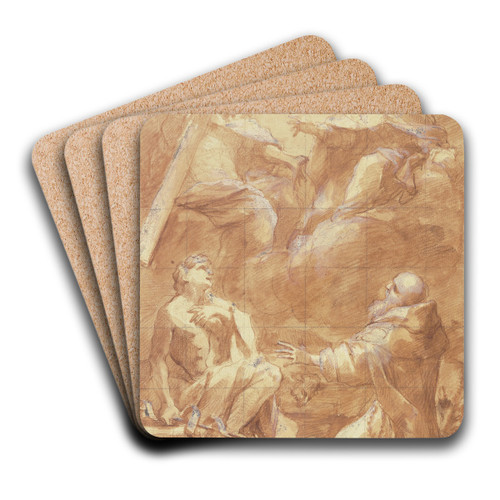 Johannes der Tufer und der Heilige Antonius erblicken Gottvater by Federico Barocci Art Drink Coaster set Johannes der Tufer und der Heilige Antonius erblicken Gottvater by Federico Barocci Art Drink Coaster set