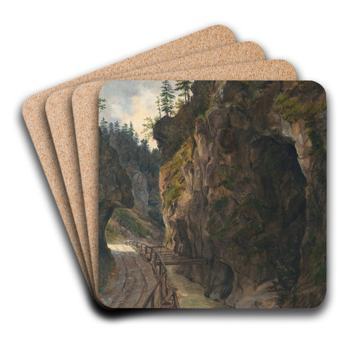 Felsenschlucht by Ludwig Halauska Art Drink Coaster set