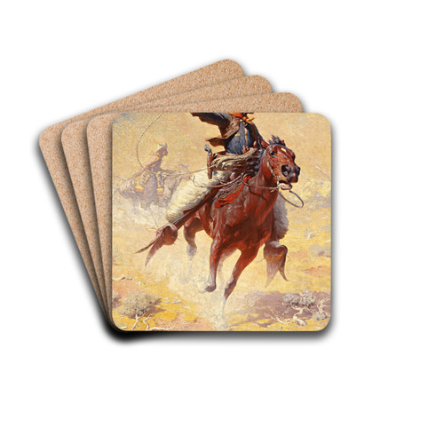The Roping by William Robinson Leigh Drink Coasters - set of 4