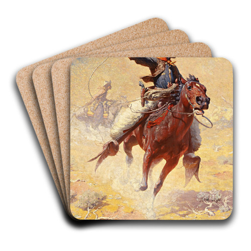 The Roping by William Robinson Leigh Art Drink Coaster set