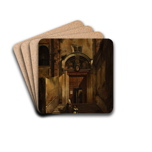 The Side Steps From The Capitol To The Church Of S. Maria In Aracoeli, Rome by Francesco Diofebi Drink Coasters - set of 4
