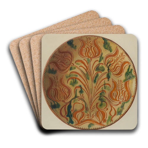 Pa. German Plate by Carl Strehlau Art Drink Coaster set