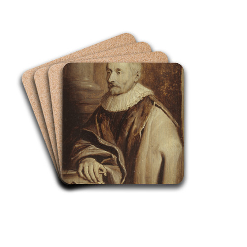 Portret van Balthasar I Moretus by Erasmus Quellinus the younger Drink Coasters - set of 4 Portret van Balthasar I Moretus by Erasmus Quellinus the younger Drink Coasters - set of 4
