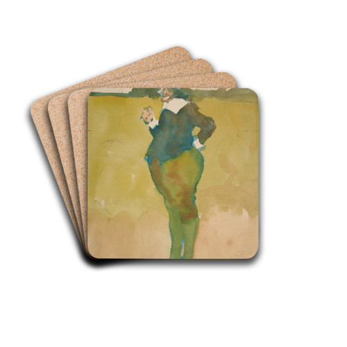 Fat man in landscape by Edwin Austin Abbey Drink Coasters - set of 4