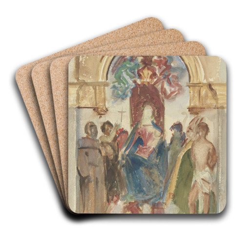 Madonna and Child and Saints by John Singer Sargent Art Drink Coaster set Madonna and Child and Saints by John Singer Sargent Art Drink Coaster set