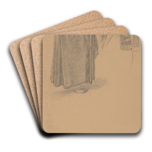 Study of robes of Jako of Tczyn) for the painting 'Queen's Jadwiga's Oath' by Jzef Simmler Art Drink Coaster set