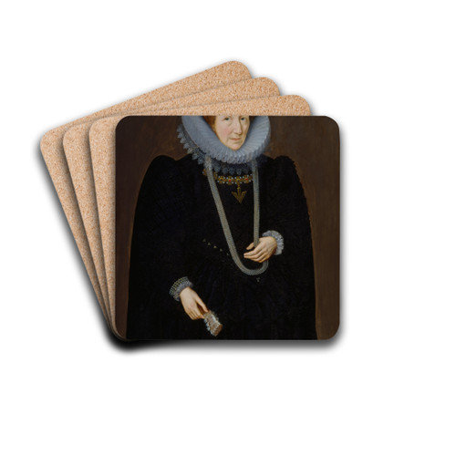 Portrait of a Woman, probably Mary, Lady Scudamore by Marcus Gheeraerts the Younger Drink Coasters - set of 4
