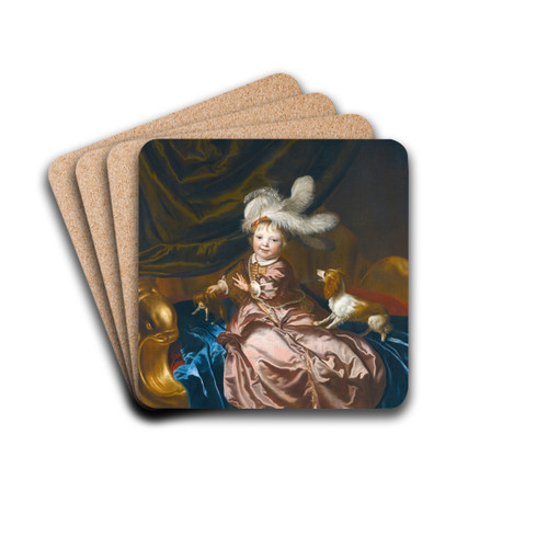 Portrait Of A Boy by Jacob Van Loo Drink Coasters - set of 4