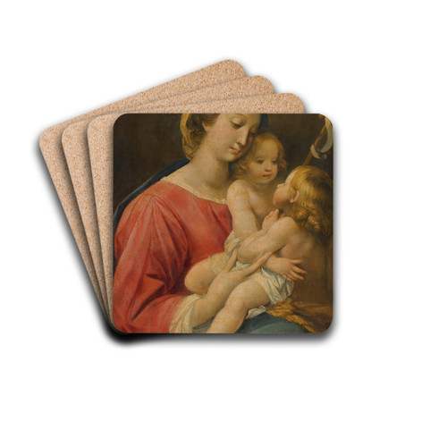 The Madonna And Child With The Infant Saint John The Baptist by Giuseppe Cesari Drink Coasters - set of 4 The Madonna And Child With The Infant Saint John The Baptist by Giuseppe Cesari Drink Coasters - set of 4