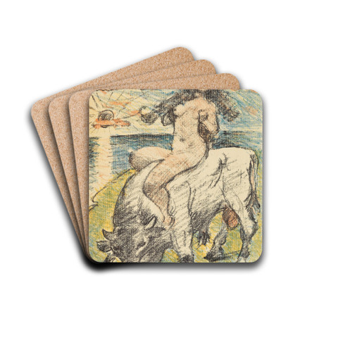 Der Venuswagen by Lovis Corinth Drink Coasters - set of 4