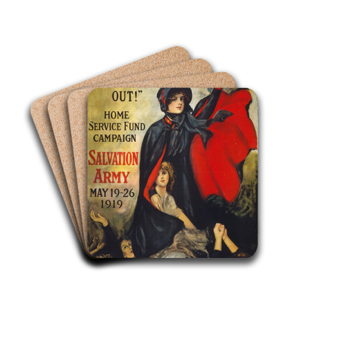 A man may be down but he's never out! by Frederick Duncan Drink Coasters - set of 4