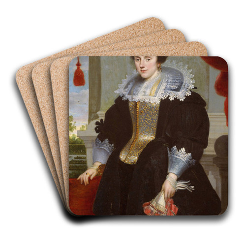 Portrait of a Lady by Cornelis de Vos Art Drink Coaster set
