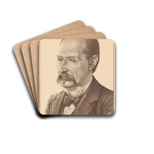 Portret van Prof. Diederik Johannes Korteweg by Theo Molkenboer Drink Coasters - set of 4