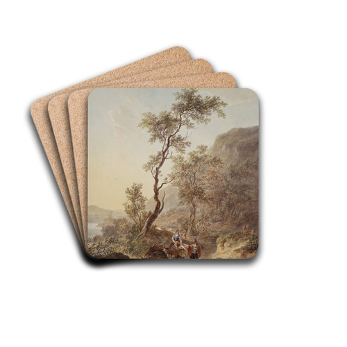 Italianate Landscape with Shepherd and Shepherdess on a Path by Jacob van Strij Drink Coasters - set of 4