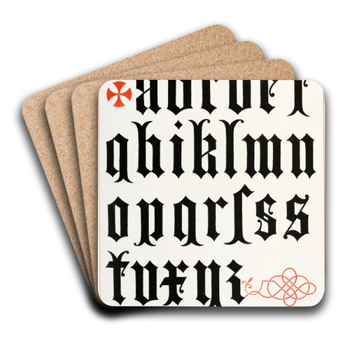 Alphabets 3 by Augustus Pugin Art Drink Coaster set