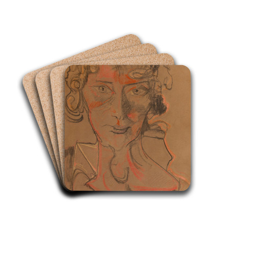 Portrait of Eugenia Dunin-Borkowska by Stanisaw Ignacy Witkiewicz Drink Coasters - set of 4
