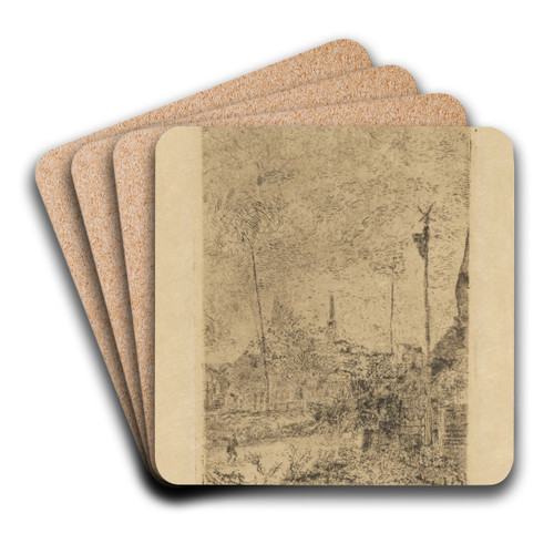 Hutten by James Ensor Art Drink Coaster set Hutten by James Ensor Art Drink Coaster set