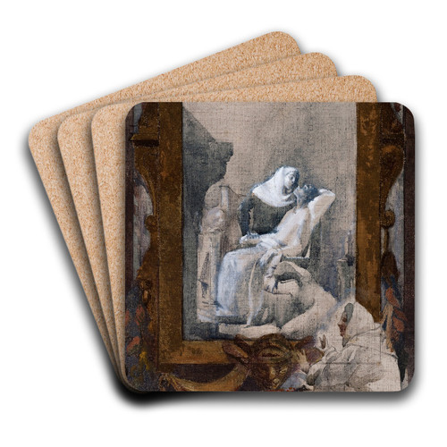 L'Hiver by Albert Besnard Art Drink Coaster set