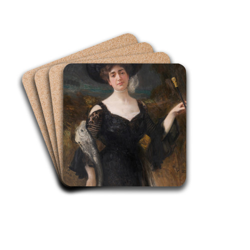 Damenbildnis by Hans Temple Drink Coasters - set of 4