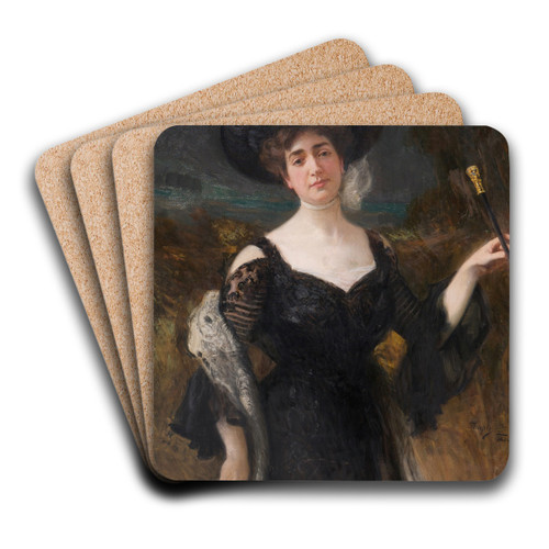 Damenbildnis by Hans Temple Art Drink Coaster set