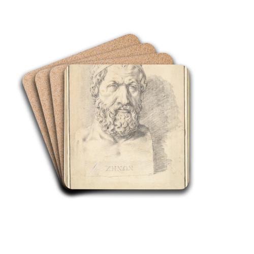 Portrait Bust ofZeno by Jan de Bisschop Drink Coasters - set of 4