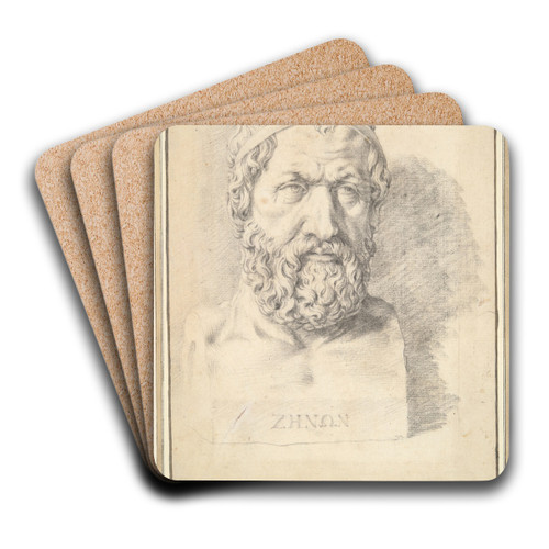 Portrait Bust ofZeno by Jan de Bisschop Art Drink Coaster set