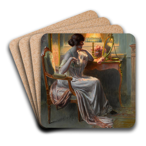 Au boudoir by Delphin Enjolras Art Drink Coaster set