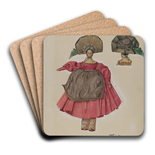 Dutch Doll by Beverly Chichester Art Drink Coaster set