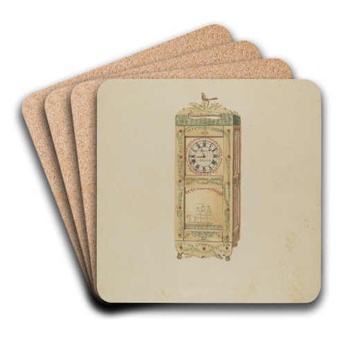 Watch Clock by Ulrich Fischer Art Drink Coaster set Watch Clock by Ulrich Fischer Art Drink Coaster set