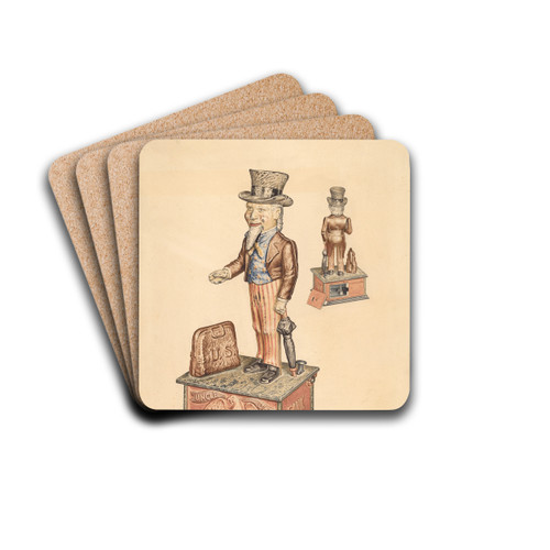 Toy Bank - Uncle Sam by American 20th Century Drink Coasters - set of 4