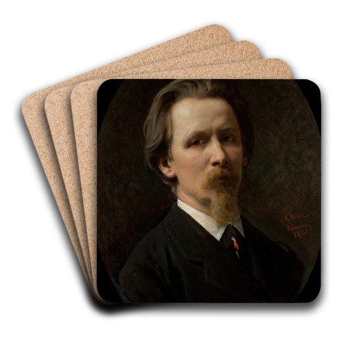 Self-portrait by Karol Miller Art Drink Coaster set Self-portrait by Karol Miller Art Drink Coaster set