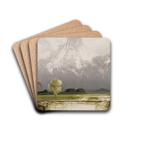 Stetind med bjerk by Peder Balke Drink Coasters - set of 4