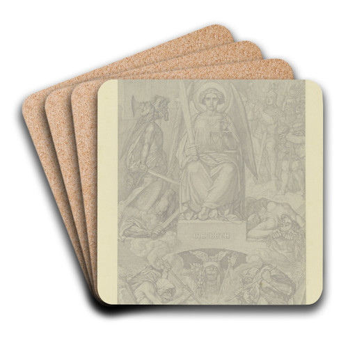 Title page for Macbeth by Ferdinand Fellner Art Drink Coaster set