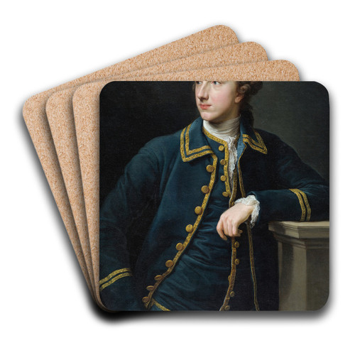 Portrait of a Man in a Green Suit by Pompeo Batoni Art Drink Coaster set
