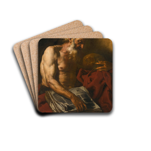 Saint Jerome by Johann Carl Loth Drink Coasters - set of 4 Saint Jerome by Johann Carl Loth Drink Coasters - set of 4